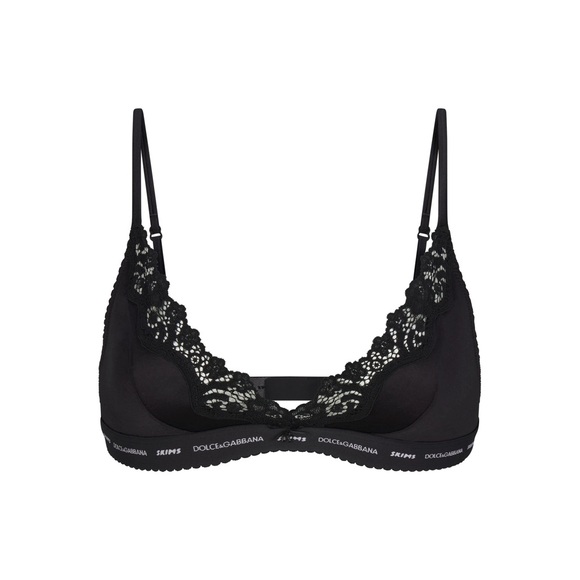 Dolce & Gabbana Skims Black Lace Bra with Lace Design NWT XXS L109- 457 - Picture 1 of 5